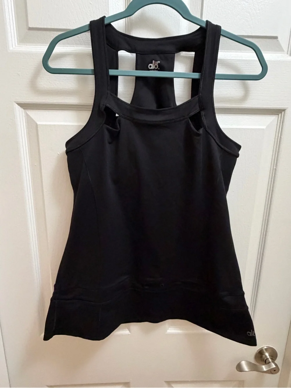 ALO Yoga Black Racerback Tank with Cutout Back